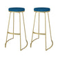 Glam Metal Barstool Fabric Counter Stool with Gold Base in Matte Finish