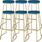 Glam Metal Barstool Fabric Counter Stool with Gold Base in Matte Finish