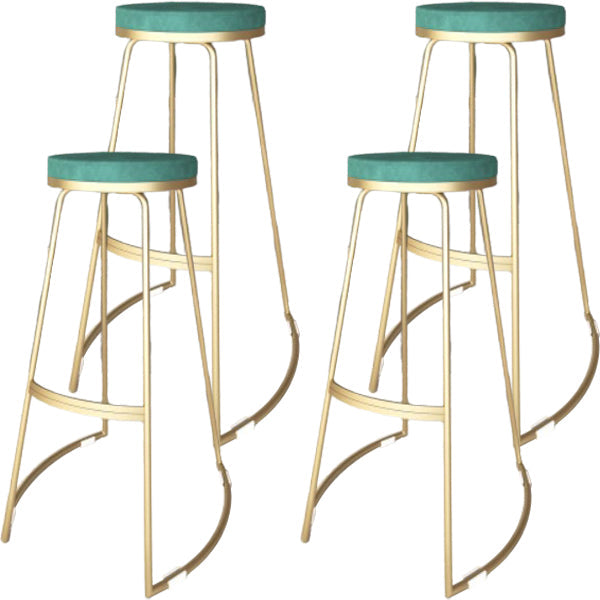 Glam Metal Barstool Fabric Counter Stool with Gold Base in Matte Finish