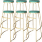Glam Metal Barstool Fabric Counter Stool with Gold Base in Matte Finish