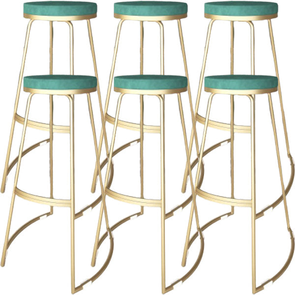 Glam Metal Barstool Fabric Counter Stool with Gold Base in Matte Finish