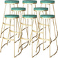 Glam Metal Barstool Fabric Counter Stool with Gold Base in Matte Finish