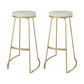 Glam Metal Barstool Fabric Counter Stool with Gold Base in Matte Finish