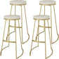 Glam Metal Barstool Fabric Counter Stool with Gold Base in Matte Finish