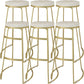 Glam Metal Barstool Fabric Counter Stool with Gold Base in Matte Finish