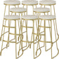 Glam Metal Barstool Fabric Counter Stool with Gold Base in Matte Finish