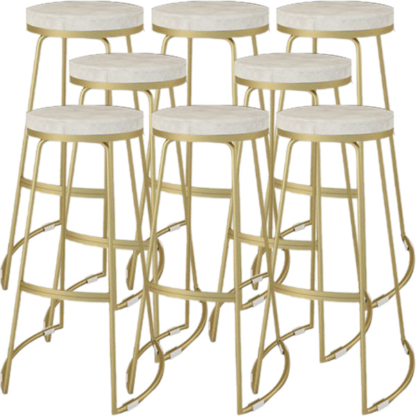 Glam Metal Barstool Fabric Counter Stool with Gold Base in Matte Finish