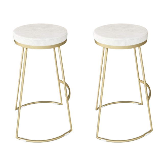 Glam Metal Barstool Fabric Counter Stool with Gold Base in Matte Finish