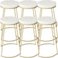 Glam Metal Barstool Fabric Counter Stool with Gold Base in Matte Finish
