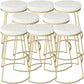 Glam Metal Barstool Fabric Counter Stool with Gold Base in Matte Finish