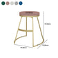 Glam Metal Barstool Fabric Counter Stool with Gold Base in Matte Finish