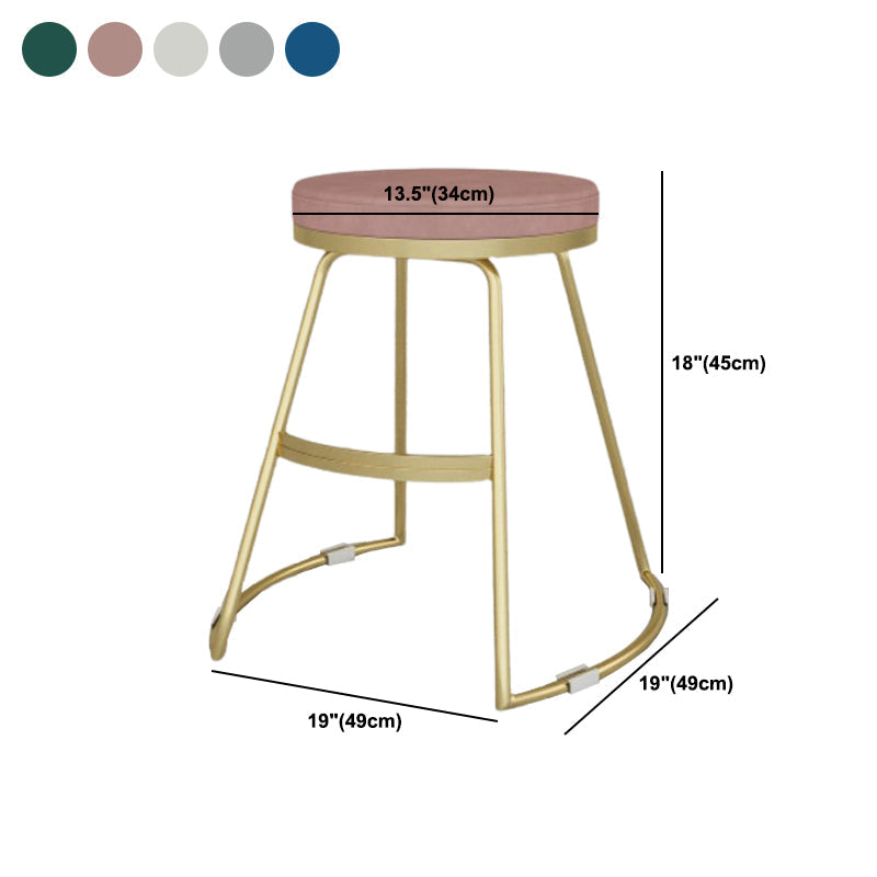 Glam Metal Barstool Fabric Counter Stool with Gold Base in Matte Finish