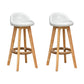 Scandinavian Wood Barstool Low Back Fabric Upholstered Counter Stool in Matte Finish