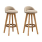 Scandinavian Wood Barstool Low Back Fabric Upholstered Counter Stool in Matte Finish
