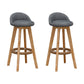 Scandinavian Wood Barstool Low Back Fabric Upholstered Counter Stool in Matte Finish