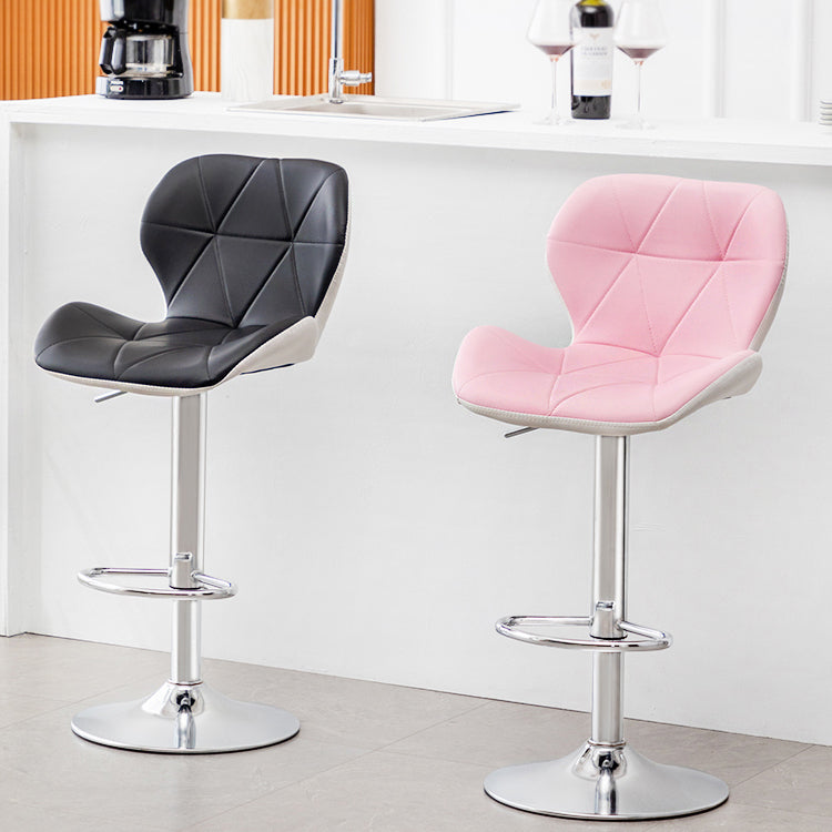 Scandinave Metal Barstool Back Back Pu Leather Meubles en finition mate pour intérieur