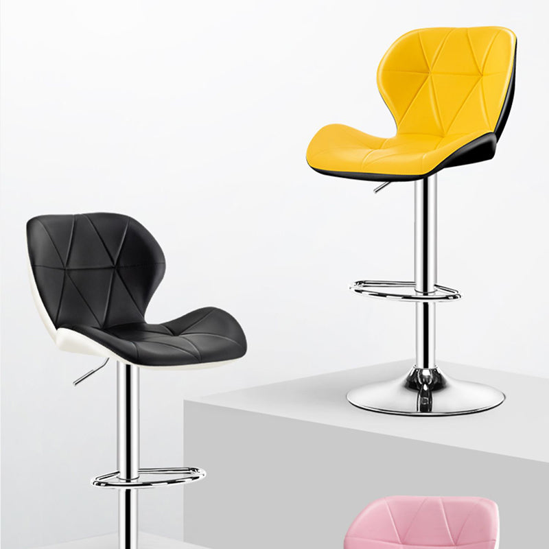 Scandinave Metal Barstool Back Back Pu Leather Meubles en finition mate pour intérieur