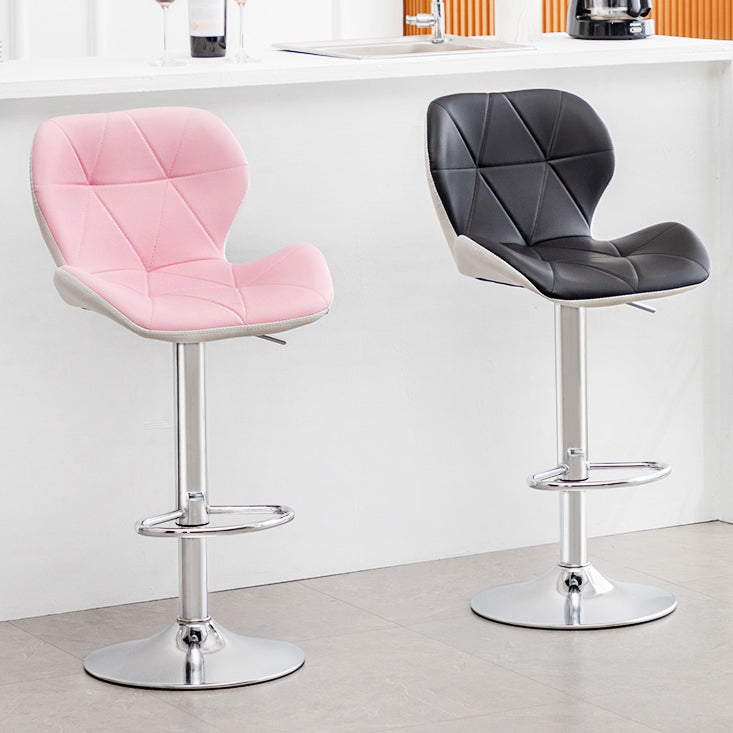 Scandinave Metal Barstool Back Back Pu Leather Meubles en finition mate pour intérieur