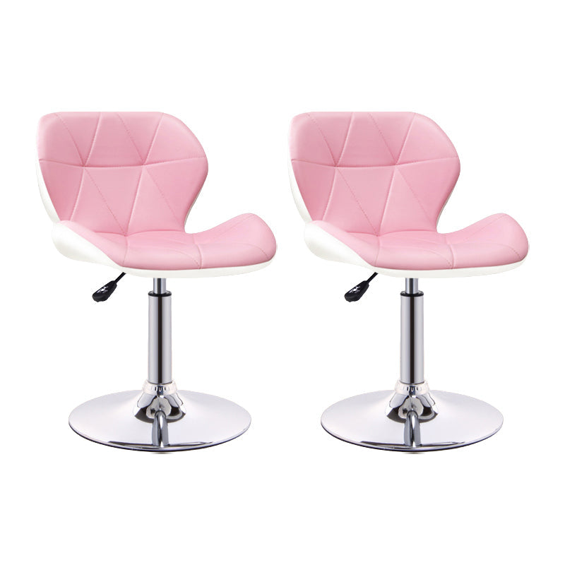 Scandinavian Metal Barstool Low Back PU Leather Furniture in Matte Finish for Indoor