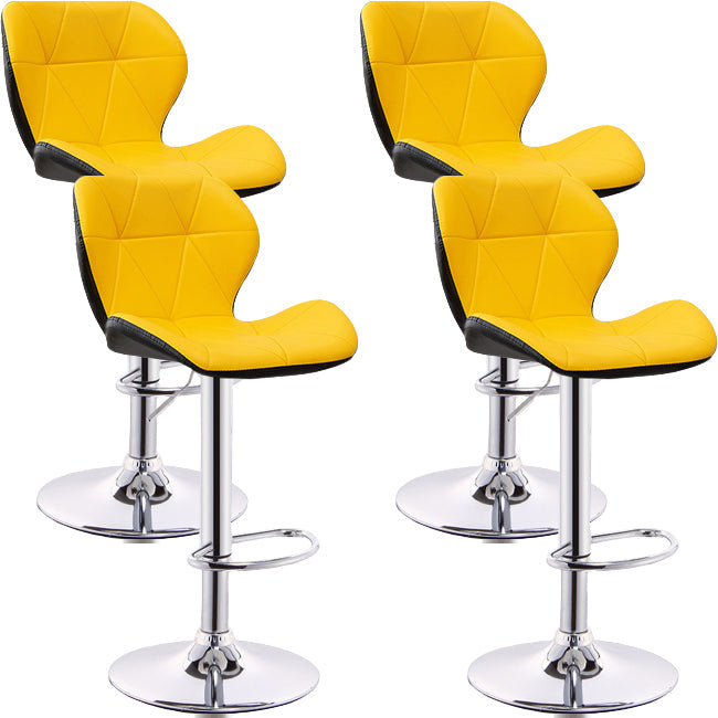 Scandinave Metal Barstool Back Back Pu Leather Meubles en finition mate pour intérieur