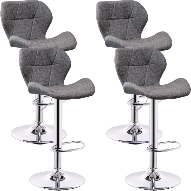 Scandinavian Metal Barstool Low Back PU Leather Furniture in Matte Finish for Indoor