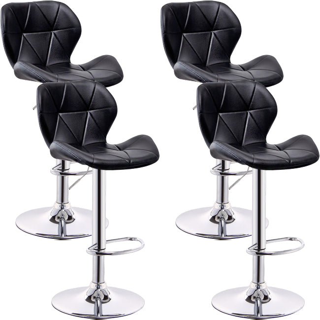 Scandinave Metal Barstool Back Back Pu Leather Meubles en finition mate pour intérieur