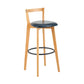 Scandinavian Wood Counter Stool Kitchen Furniture in Matte Finish Dark Blue 1 Piece Clearhalo 'Bar Furniture' 'Bar Stools' 'bar_stools' 'furn' 'furn_bar_stools' 'Furniture' 'Kitchen & Dining Furniture' 5946962