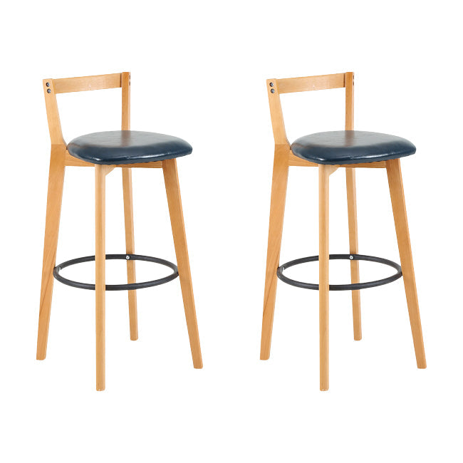 Scandinavian Wood Counter Stool Kitchen Furniture in Matte Finish Dark Blue 2 Piece Set Clearhalo 'Bar Furniture' 'Bar Stools' 'bar_stools' 'furn' 'furn_bar_stools' 'Furniture' 'Kitchen & Dining Furniture' 5946964