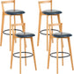 Scandinavian Wood Counter Stool Kitchen Furniture in Matte Finish Dark Blue 4 Piece Set Clearhalo 'Bar Furniture' 'Bar Stools' 'bar_stools' 'furn' 'furn_bar_stools' 'Furniture' 'Kitchen & Dining Furniture' 5946966