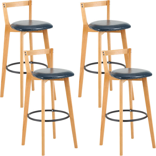 Scandinavian Wood Counter Stool Kitchen Furniture in Matte Finish Dark Blue 4 Piece Set Clearhalo 'Bar Furniture' 'Bar Stools' 'bar_stools' 'furn' 'furn_bar_stools' 'Furniture' 'Kitchen & Dining Furniture' 5946966