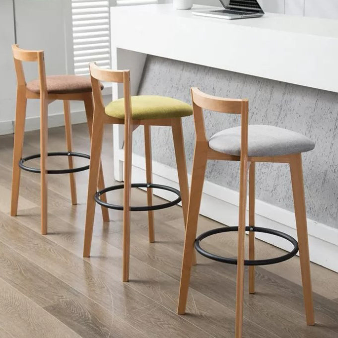 Scandinavian Wood Counter Stool Kitchen Furniture in Matte Finish Clearhalo 'Bar Furniture' 'Bar Stools' 'bar_stools' 'furn' 'furn_bar_stools' 'Furniture' 'Kitchen & Dining Furniture' 5946967
