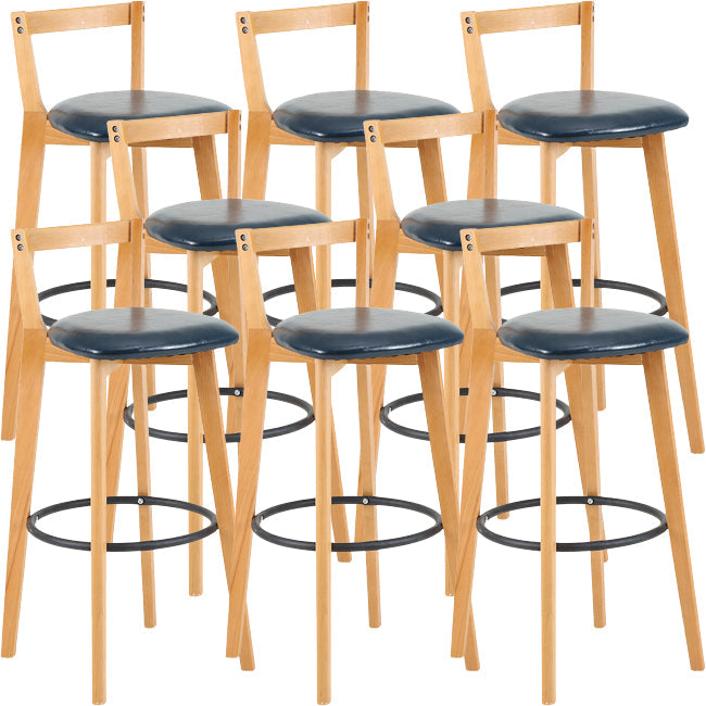 Scandinavian Wood Counter Stool Kitchen Furniture in Matte Finish Dark Blue 8 Piece Set Clearhalo 'Bar Furniture' 'Bar Stools' 'bar_stools' 'furn' 'furn_bar_stools' 'Furniture' 'Kitchen & Dining Furniture' 5946970