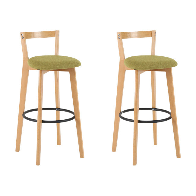 Scandinavian Wood Counter Stool Kitchen Furniture in Matte Finish Green 2 Piece Set Clearhalo 'Bar Furniture' 'Bar Stools' 'bar_stools' 'furn' 'furn_bar_stools' 'Furniture' 'Kitchen & Dining Furniture' 5946973