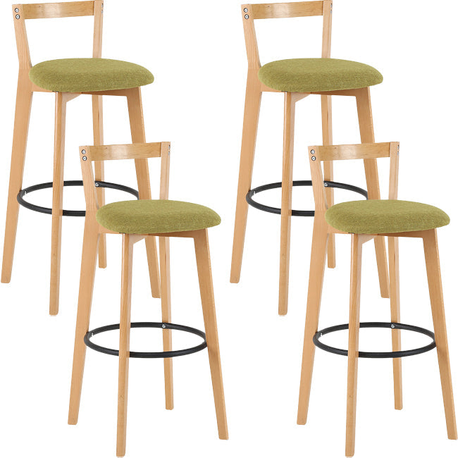 Scandinavian Wood Counter Stool Kitchen Furniture in Matte Finish Green 4 Piece Set Clearhalo 'Bar Furniture' 'Bar Stools' 'bar_stools' 'furn' 'furn_bar_stools' 'Furniture' 'Kitchen & Dining Furniture' 5946974