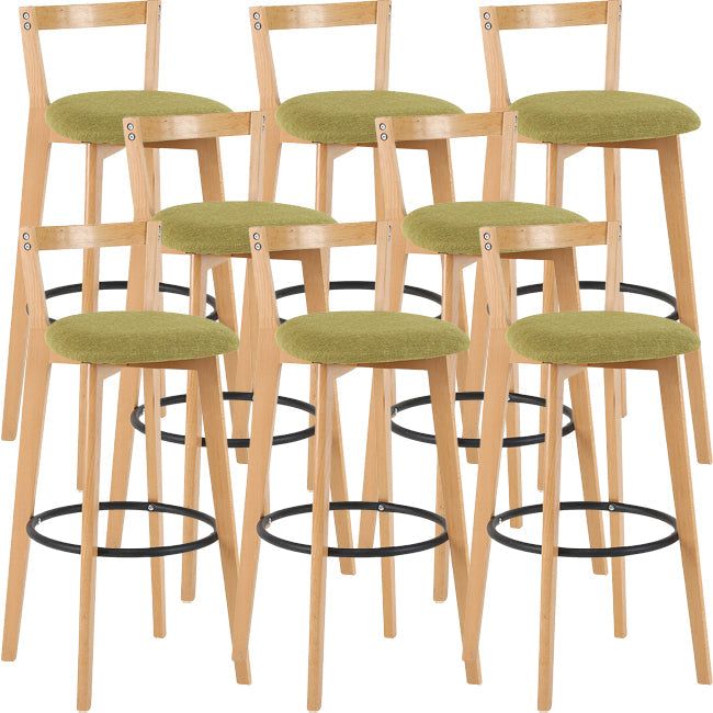 Scandinavian Wood Counter Stool Kitchen Furniture in Matte Finish Green 8 Piece Set Clearhalo 'Bar Furniture' 'Bar Stools' 'bar_stools' 'furn' 'furn_bar_stools' 'Furniture' 'Kitchen & Dining Furniture' 5946976