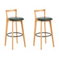Scandinavian Wood Counter Stool Kitchen Furniture in Matte Finish Blackish Green 2 Piece Set Clearhalo 'Bar Furniture' 'Bar Stools' 'bar_stools' 'furn' 'furn_bar_stools' 'Furniture' 'Kitchen & Dining Furniture' 5946978