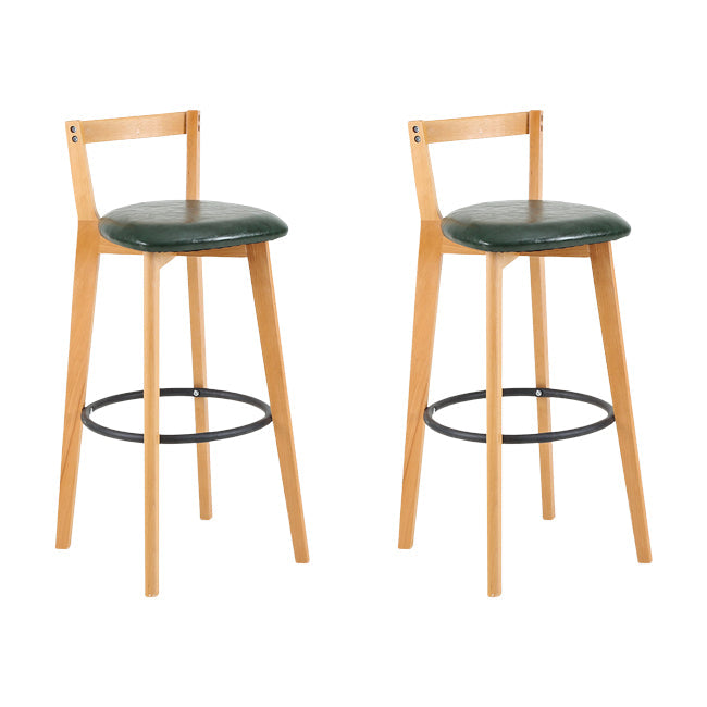 Scandinavian Wood Counter Stool Kitchen Furniture in Matte Finish Blackish Green 2 Piece Set Clearhalo 'Bar Furniture' 'Bar Stools' 'bar_stools' 'furn' 'furn_bar_stools' 'Furniture' 'Kitchen & Dining Furniture' 5946978