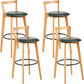 Scandinavian Wood Counter Stool Kitchen Furniture in Matte Finish Blackish Green 4 Piece Set Clearhalo 'Bar Furniture' 'Bar Stools' 'bar_stools' 'furn' 'furn_bar_stools' 'Furniture' 'Kitchen & Dining Furniture' 5946979