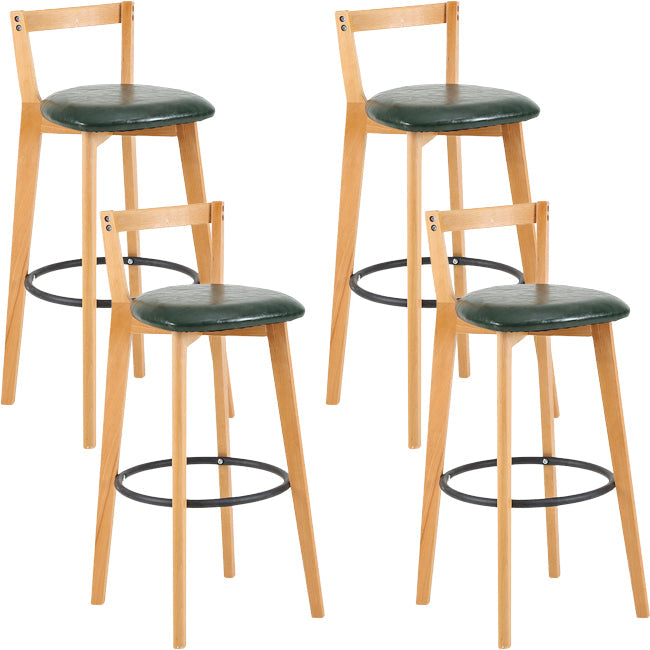 Scandinavian Wood Counter Stool Kitchen Furniture in Matte Finish Blackish Green 4 Piece Set Clearhalo 'Bar Furniture' 'Bar Stools' 'bar_stools' 'furn' 'furn_bar_stools' 'Furniture' 'Kitchen & Dining Furniture' 5946979