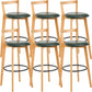 Scandinavian Wood Counter Stool Kitchen Furniture in Matte Finish Blackish Green 6 Piece Set Clearhalo 'Bar Furniture' 'Bar Stools' 'bar_stools' 'furn' 'furn_bar_stools' 'Furniture' 'Kitchen & Dining Furniture' 5946980