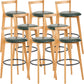 Scandinavian Wood Counter Stool Kitchen Furniture in Matte Finish Blackish Green 8 Piece Set Clearhalo 'Bar Furniture' 'Bar Stools' 'bar_stools' 'furn' 'furn_bar_stools' 'Furniture' 'Kitchen & Dining Furniture' 5946981