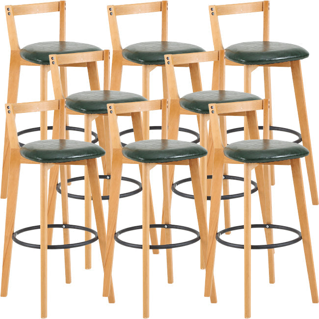 Scandinavian Wood Counter Stool Kitchen Furniture in Matte Finish Blackish Green 8 Piece Set Clearhalo 'Bar Furniture' 'Bar Stools' 'bar_stools' 'furn' 'furn_bar_stools' 'Furniture' 'Kitchen & Dining Furniture' 5946981