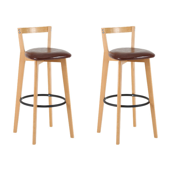 Scandinavian Wood Counter Stool Kitchen Furniture in Matte Finish Brown 2 Piece Set Clearhalo 'Bar Furniture' 'Bar Stools' 'bar_stools' 'furn' 'furn_bar_stools' 'Furniture' 'Kitchen & Dining Furniture' 5946983