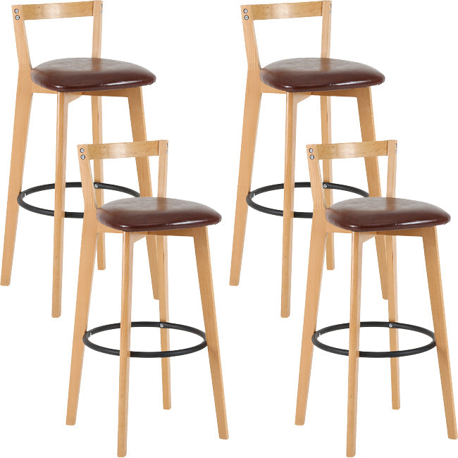Scandinavian Wood Counter Stool Kitchen Furniture in Matte Finish Brown 4 Piece Set Clearhalo 'Bar Furniture' 'Bar Stools' 'bar_stools' 'furn' 'furn_bar_stools' 'Furniture' 'Kitchen & Dining Furniture' 5946984