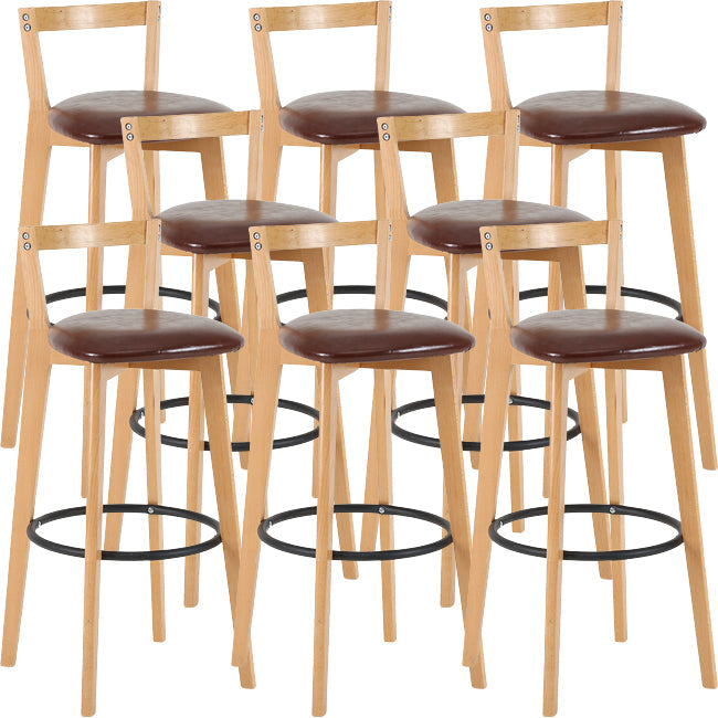 Scandinavian Wood Counter Stool Kitchen Furniture in Matte Finish Brown 8 Piece Set Clearhalo 'Bar Furniture' 'Bar Stools' 'bar_stools' 'furn' 'furn_bar_stools' 'Furniture' 'Kitchen & Dining Furniture' 5946986