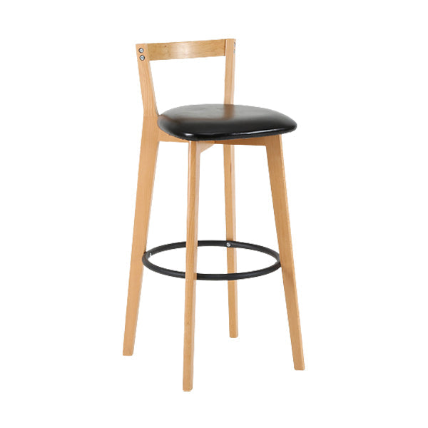 Scandinavian Wood Counter Stool Kitchen Furniture in Matte Finish Black 1 Piece Clearhalo 'Bar Furniture' 'Bar Stools' 'bar_stools' 'furn' 'furn_bar_stools' 'Furniture' 'Kitchen & Dining Furniture' 5946987