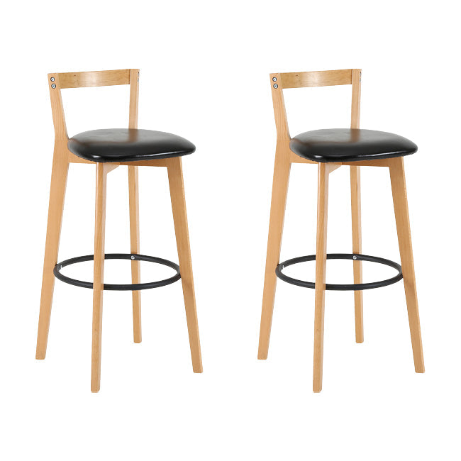 Scandinavian Wood Counter Stool Kitchen Furniture in Matte Finish Black 2 Piece Set Clearhalo 'Bar Furniture' 'Bar Stools' 'bar_stools' 'furn' 'furn_bar_stools' 'Furniture' 'Kitchen & Dining Furniture' 5946988