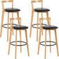 Scandinavian Wood Counter Stool Kitchen Furniture in Matte Finish Black 4 Piece Set Clearhalo 'Bar Furniture' 'Bar Stools' 'bar_stools' 'furn' 'furn_bar_stools' 'Furniture' 'Kitchen & Dining Furniture' 5946989