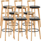 Scandinavian Wood Counter Stool Kitchen Furniture in Matte Finish Black 8 Piece Set Clearhalo 'Bar Furniture' 'Bar Stools' 'bar_stools' 'furn' 'furn_bar_stools' 'Furniture' 'Kitchen & Dining Furniture' 5946991