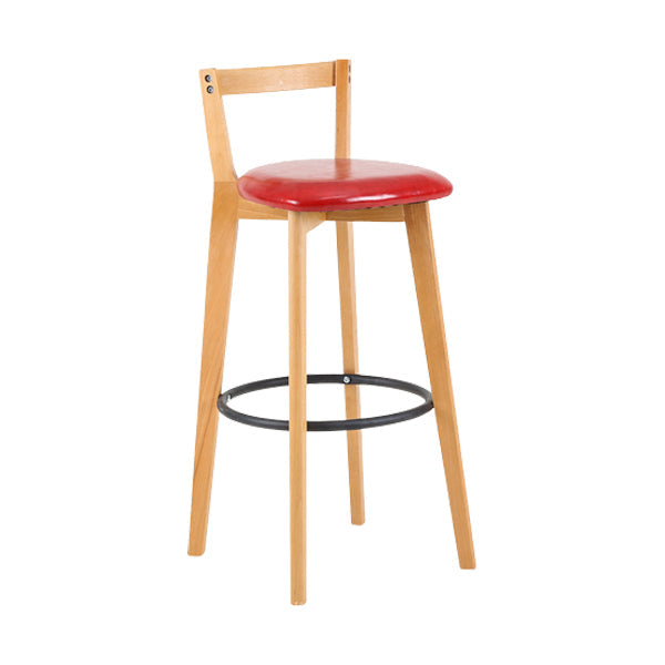 Scandinavian Wood Counter Stool Kitchen Furniture in Matte Finish Red 1 Piece Clearhalo 'Bar Furniture' 'Bar Stools' 'bar_stools' 'furn' 'furn_bar_stools' 'Furniture' 'Kitchen & Dining Furniture' 5946992